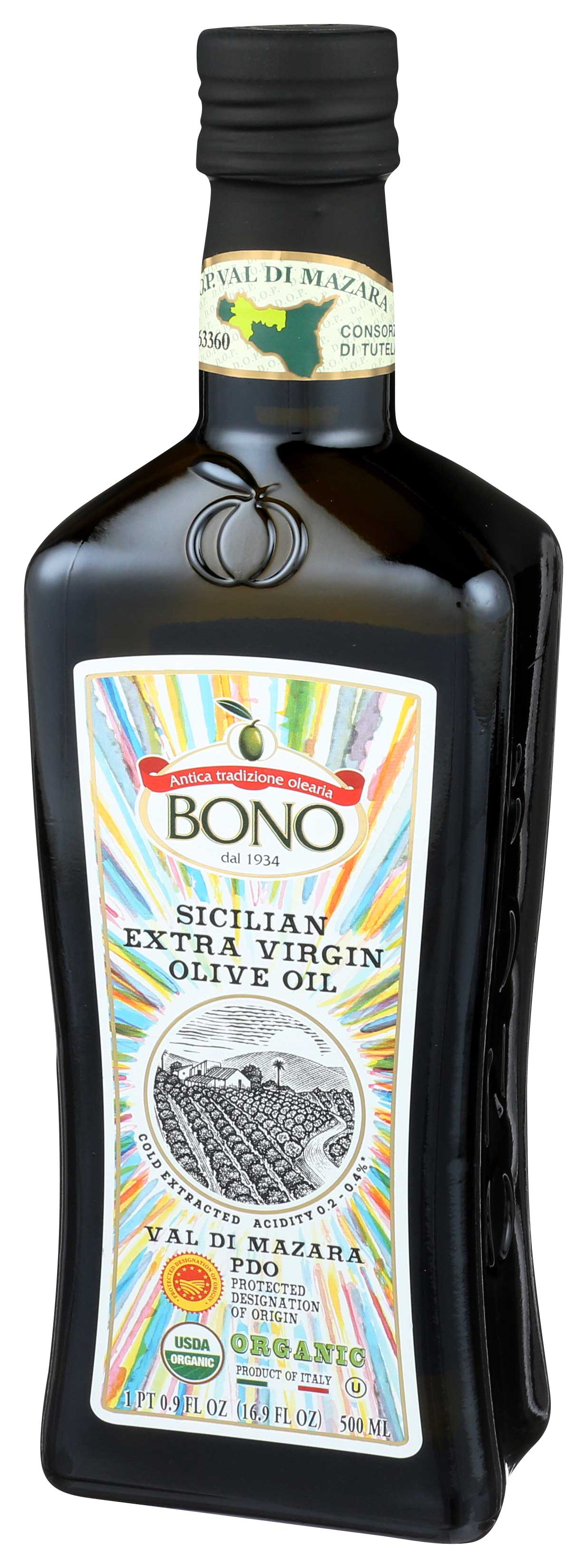 Bono 100 Percent Organic Val Di Mazara Extra Virgin Olive Oil