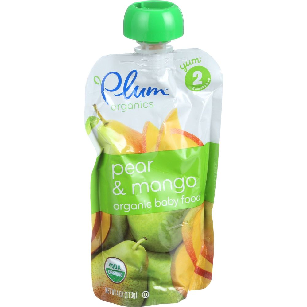 Plum Organics Pear And Mango Baby Food For Stage 2, 4 Ounce -- 12 Per Case