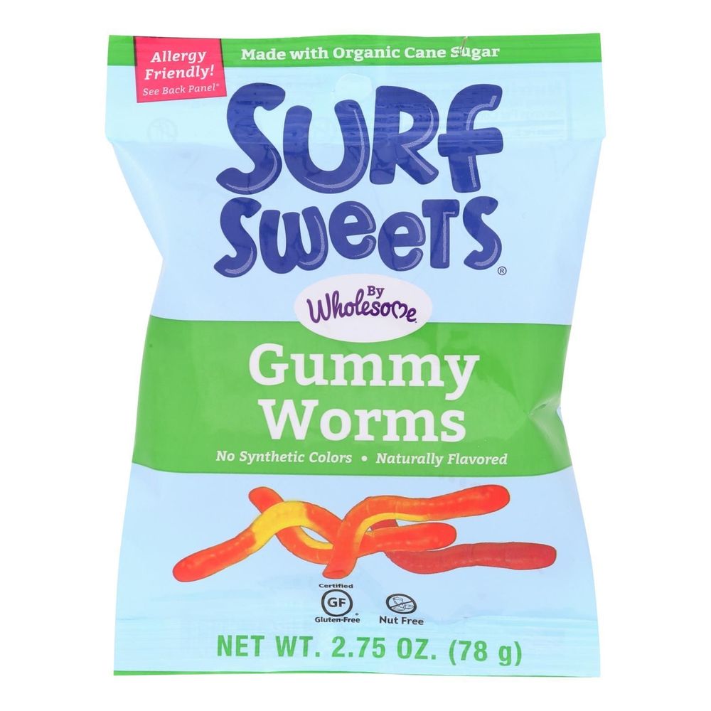 Surf Sweets Organic Gummy Worms, 2.75 Ounce -- 12 Per Case