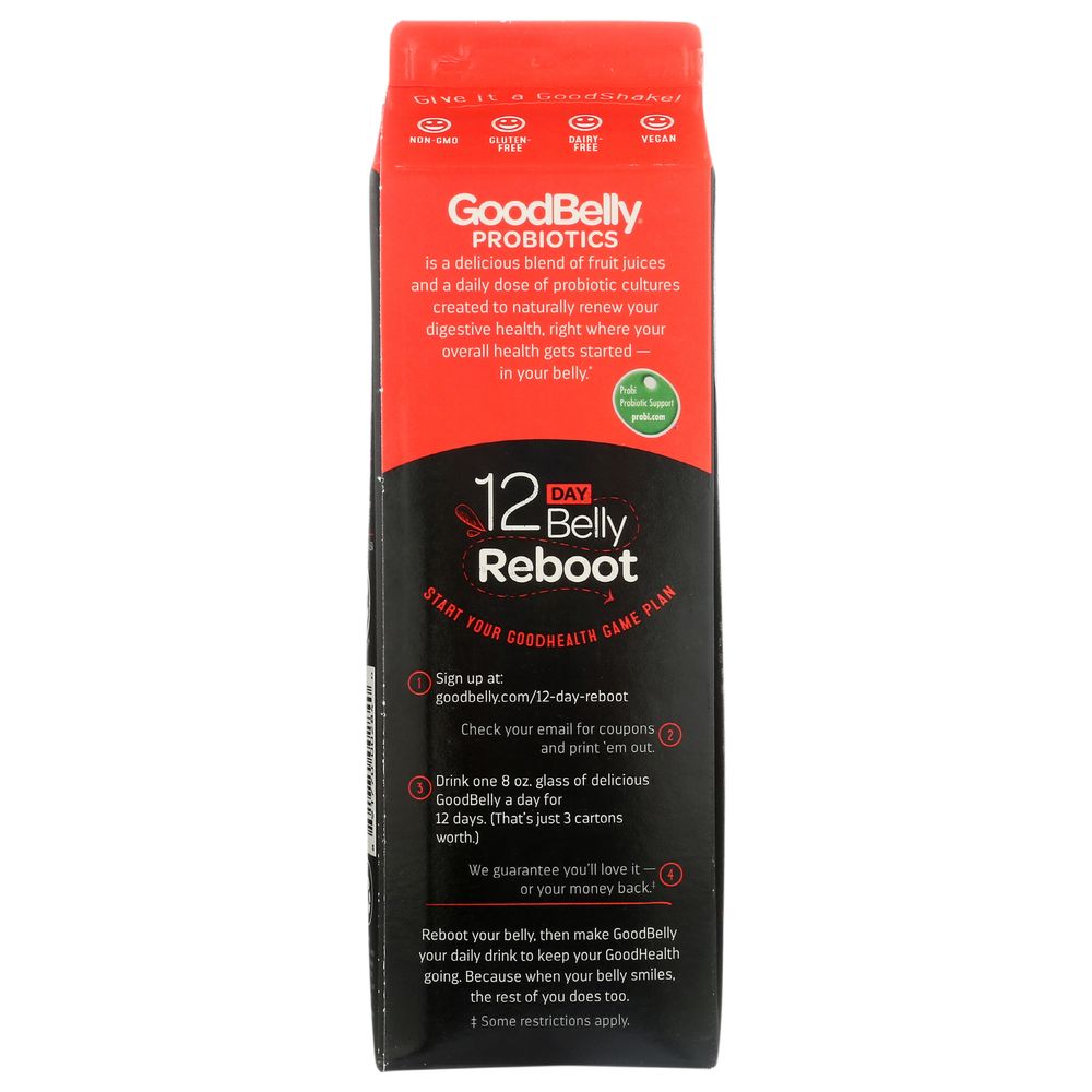 Goodbelly Organic Strawberry Banana Probiotic Juice Drink, 32 Fluid Ounce -- 6 Per Case