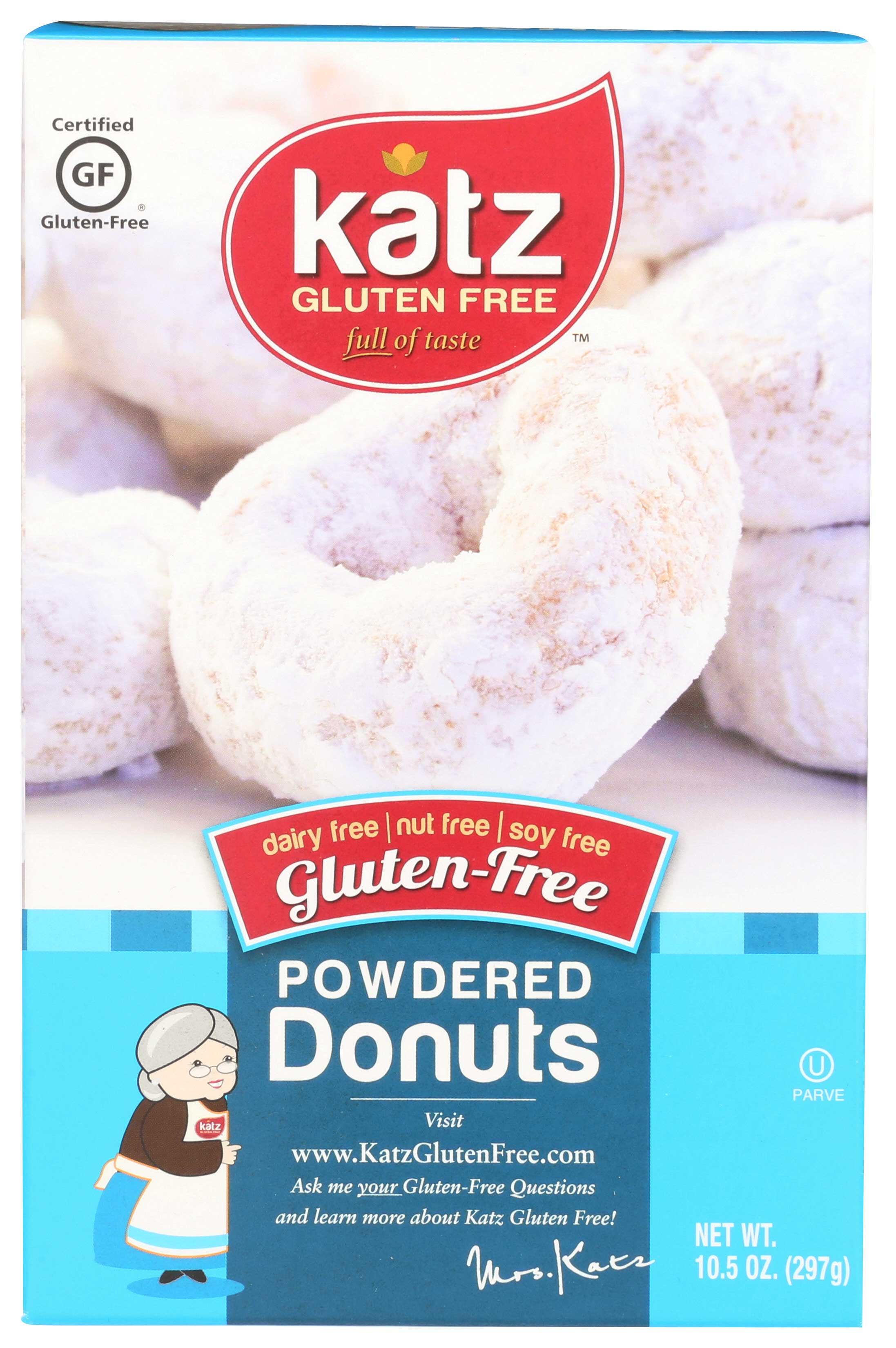 Katz Gluten Free Powdered Donut, 10.5 Ounce -- 6 per case