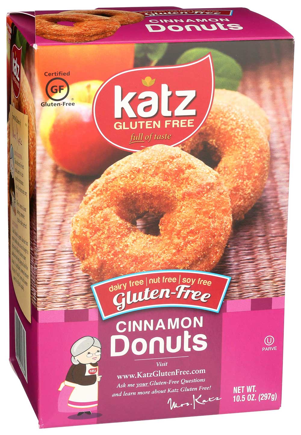 Katz Gluten Free Cinnamon Donut, 10.5 Ounce -- 6 Per Case