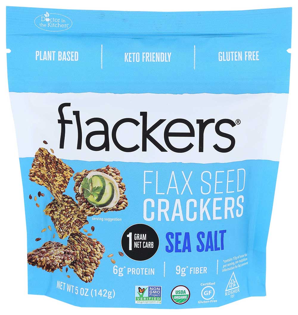 Flackers Organic Sea Salt Flax Seed Cracker, 5 Ounce -- 6 Per Case
