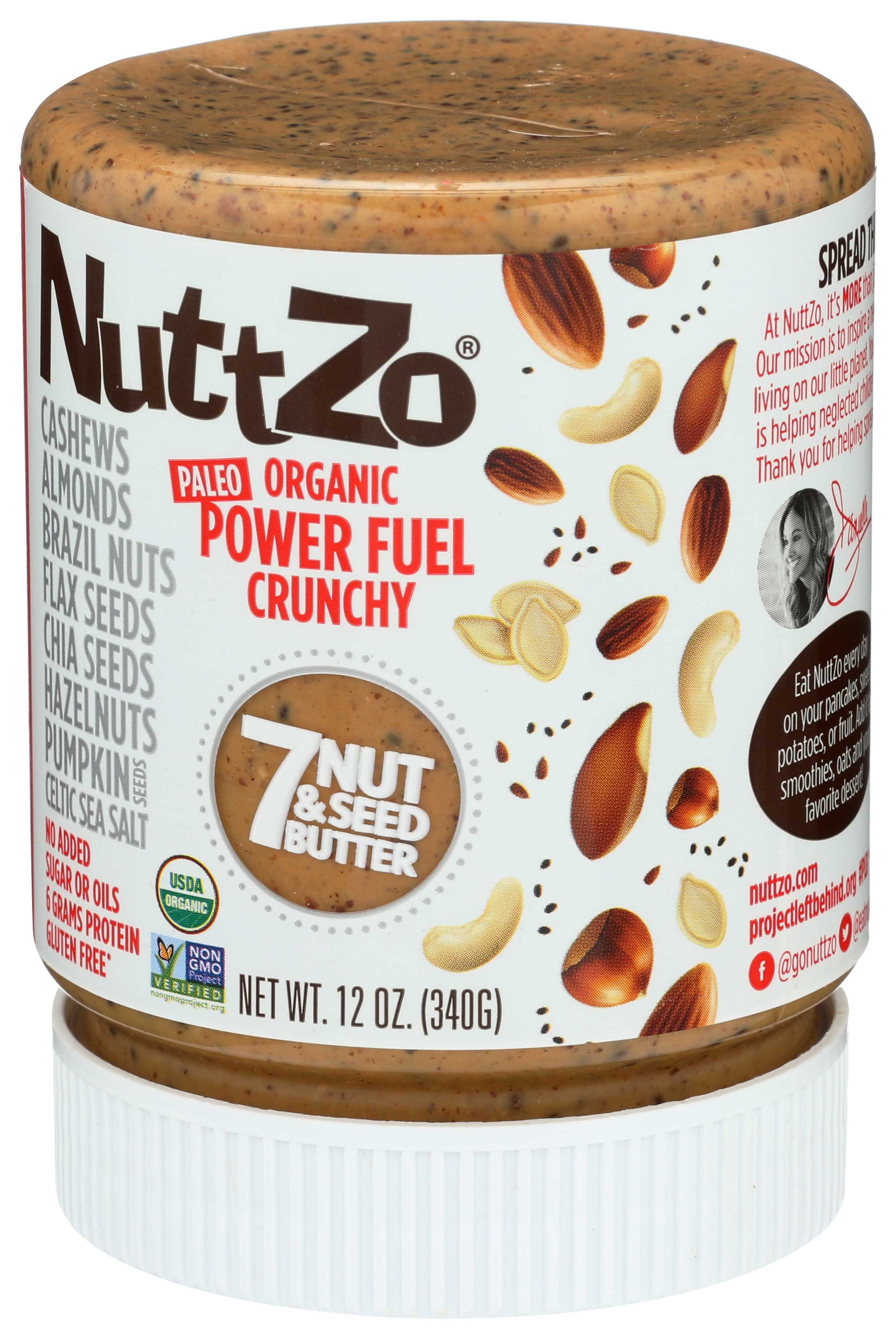 Nuttzo Organic Crunchy Power Fuel 7 Nut and Seed Butter, 12