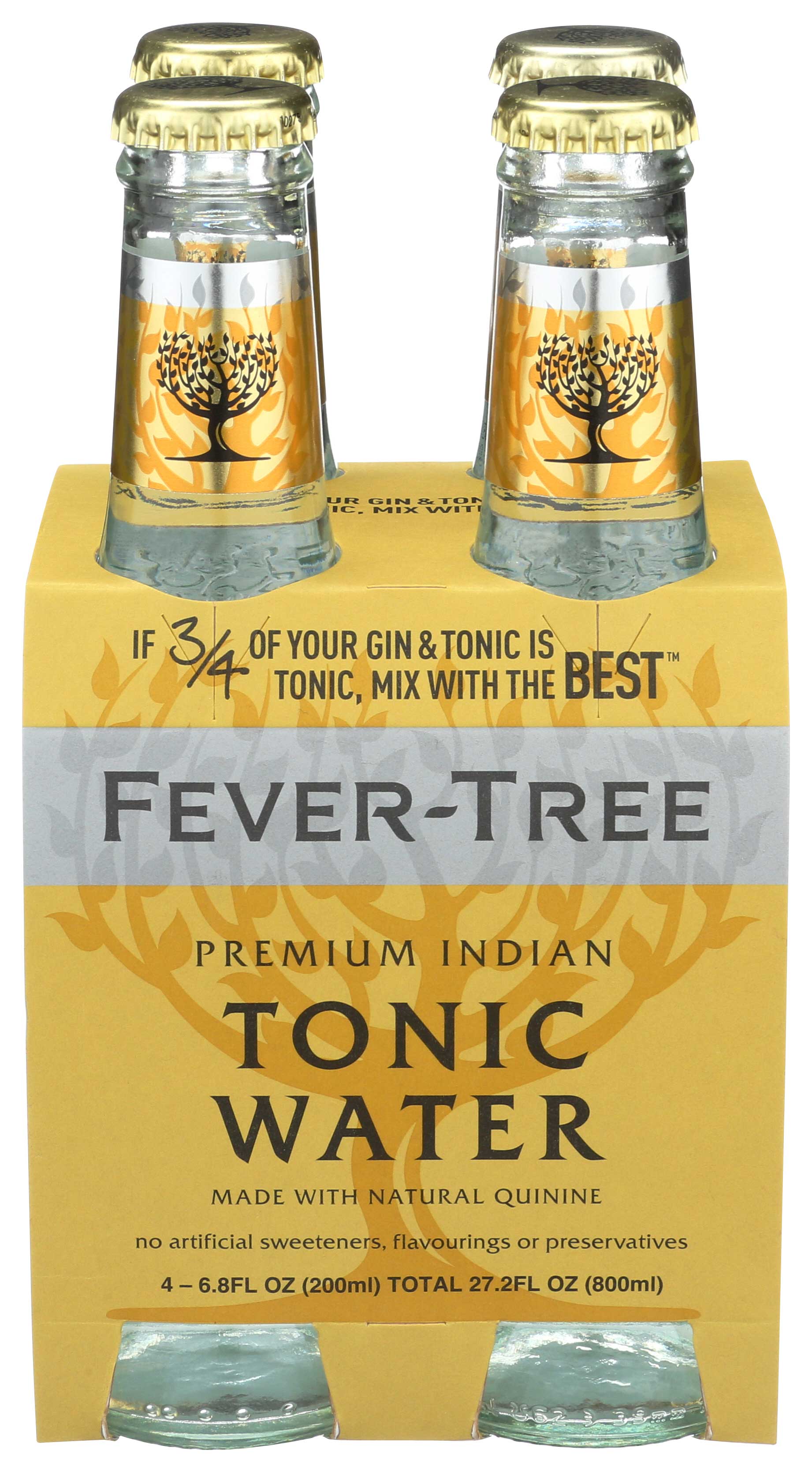 Fever-tree Premium Indian Tonic Water, 6.8 Fluid Ounce, 4 Count -- 6 Per Case