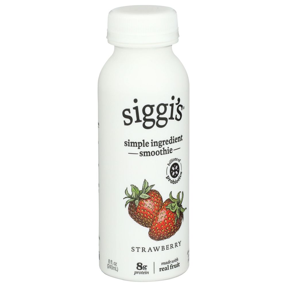 Siggis Strawberry Probiotic Whole Milk Drinkable Yogurt, 8 Fluid Ounce -- 9 Per Case