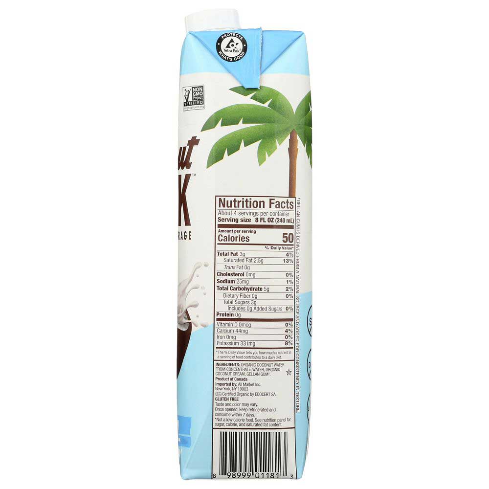 Nature's Goodness Coconut Water 6-Pack - Sugar Free No Pulp 33.82oz Tetra Paks For Hydration