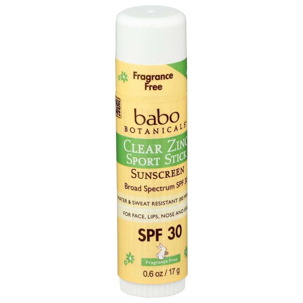Babo Botanicals Spf30 Clear Zinc Sunscreen Sport Stick, 0.6 Ounce -- 12 Per Case