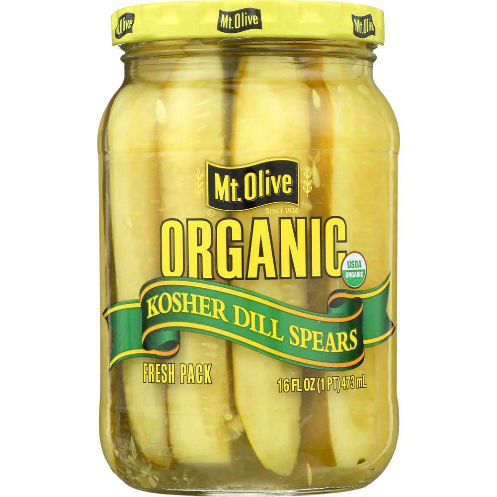 Mt Olive Organic Dill Spears, 16 Fluid Ounce -- 6 Per Case