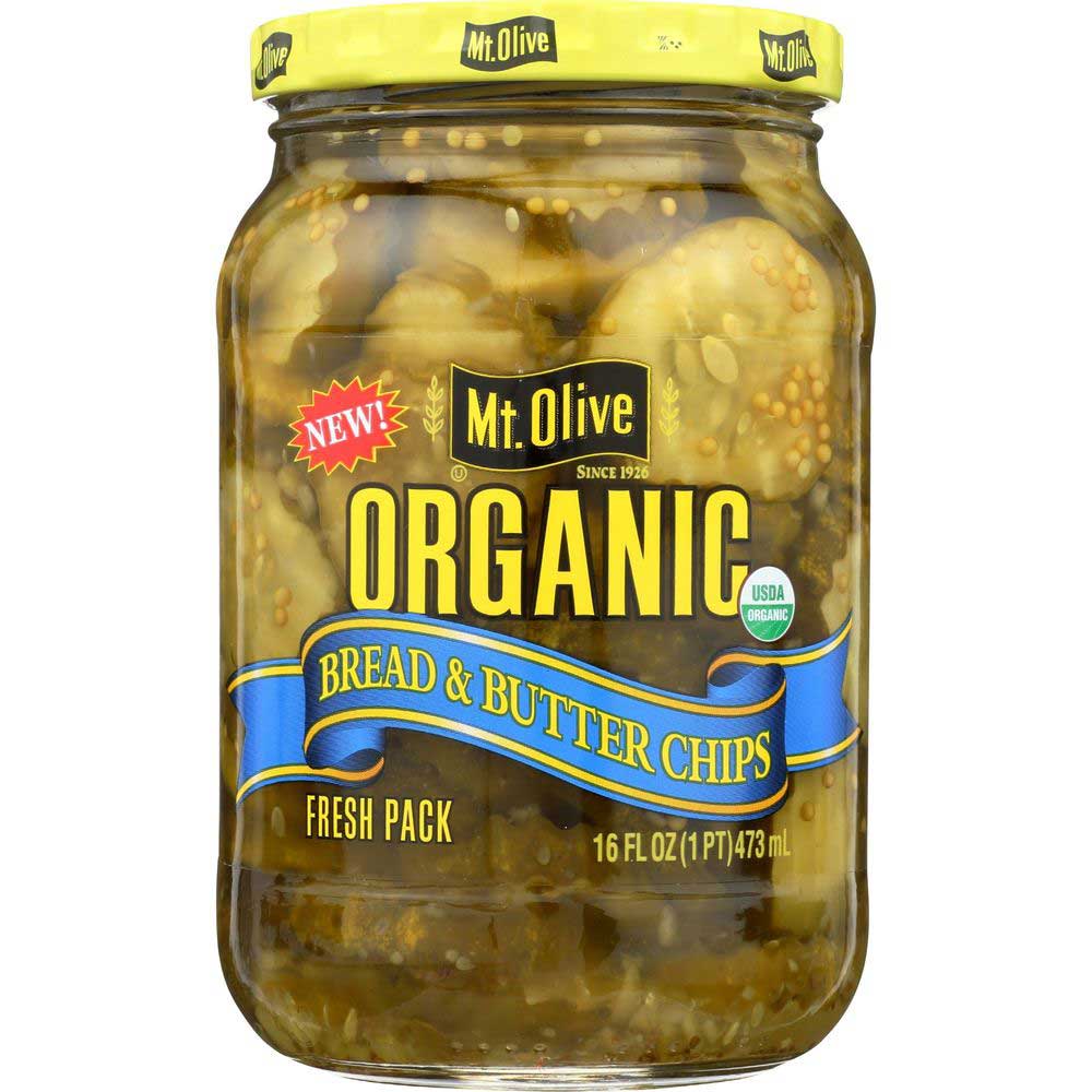 Mt Olive Organic Bread And Butter Chips, 16 Fluid Ounce -- 6 Per Case