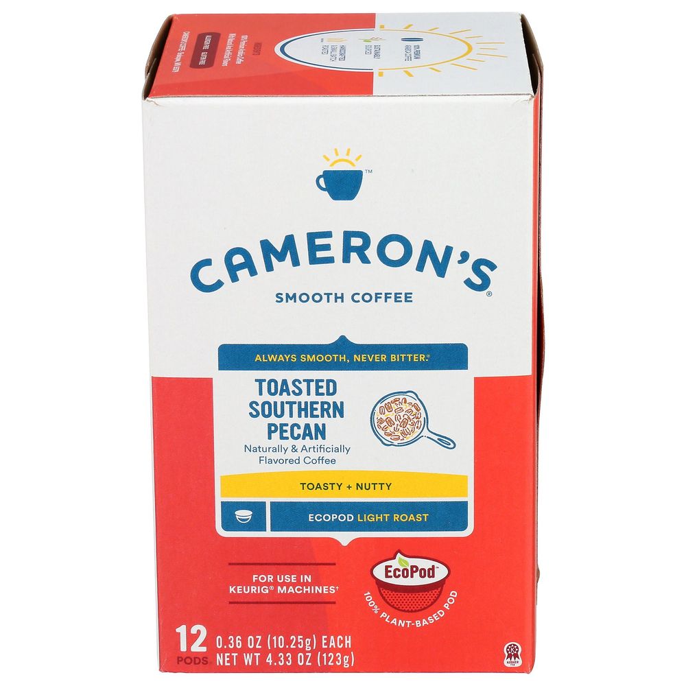 Camerons Single Serve Toasted Southern Pecan Light Roast Coffee EcoPods ...