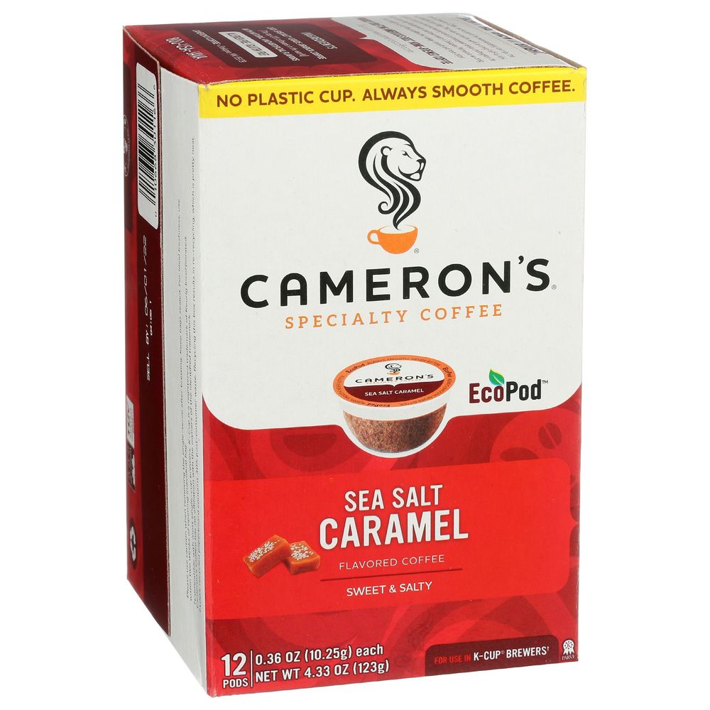 Camerons Single Serve Sea Salt Caramel Coffee Ecopods, 4.33 Ounce -- 6 Per Case