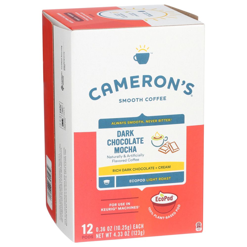 Camerons Single Serve Dark Chocolate Mocha Light Roast Coffee Ecopods, 4.33 Ounce -- 6 Per Case