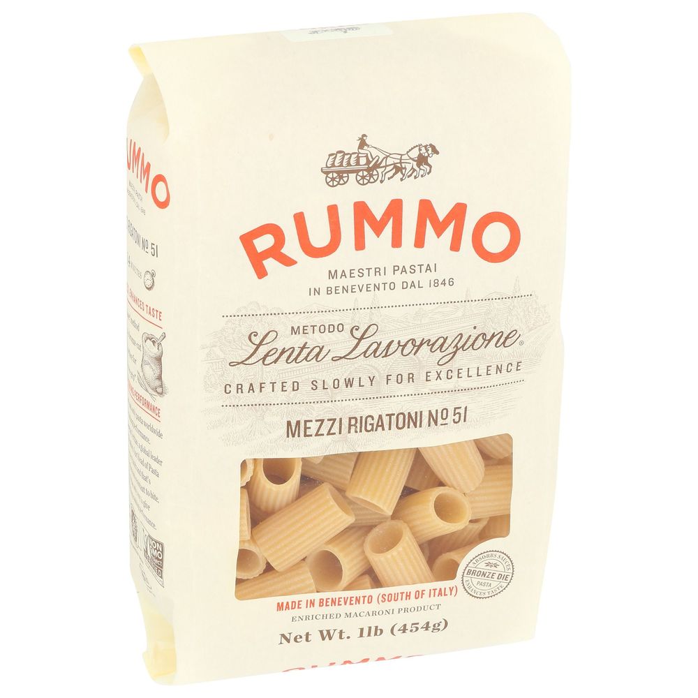 Rummo Mezzi Rigatoni Pasta, 1 Pound -- 12 Per Case