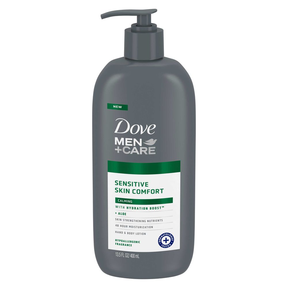 Dove Men+care Sensitive Skin Comfort Calming Hand And Body Lotion, 13.5 Ounce -- 4 Per Case