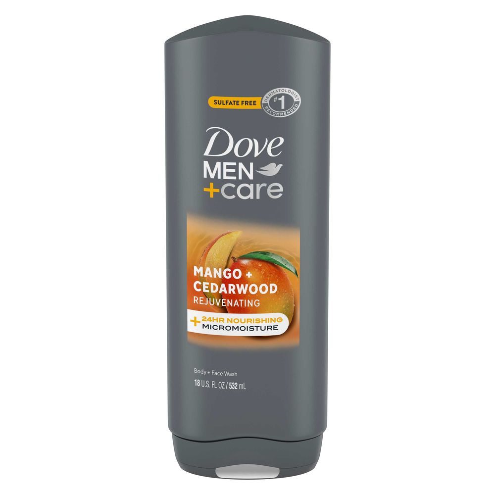 Dove Men+care Mango Plus Cedarwood Rejuvenating Body And Face Wash, 18 Ounce -- 4 Per Case