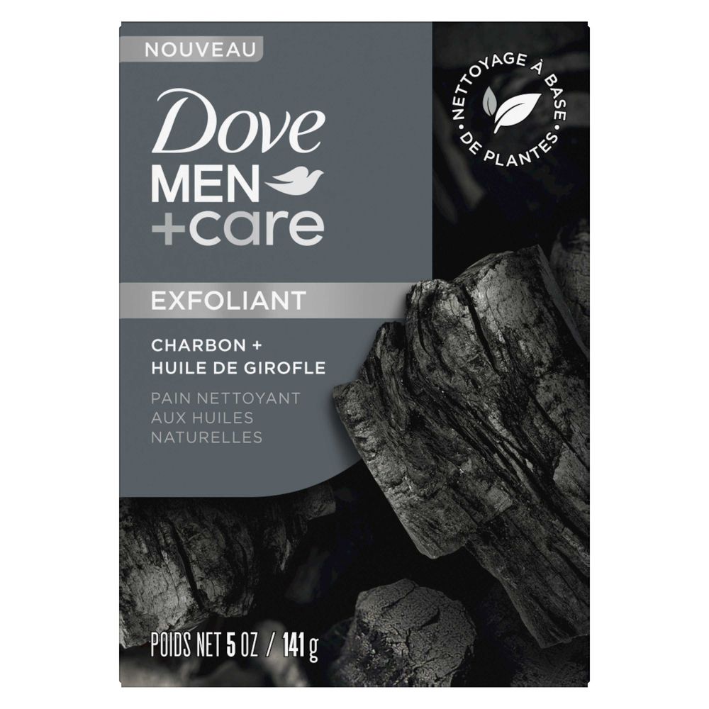 Dove Men+care Charcoal Plus Clove Oil Exfoliate Cleansing Bar Soap, 5 Ounce -- 72 Per Case