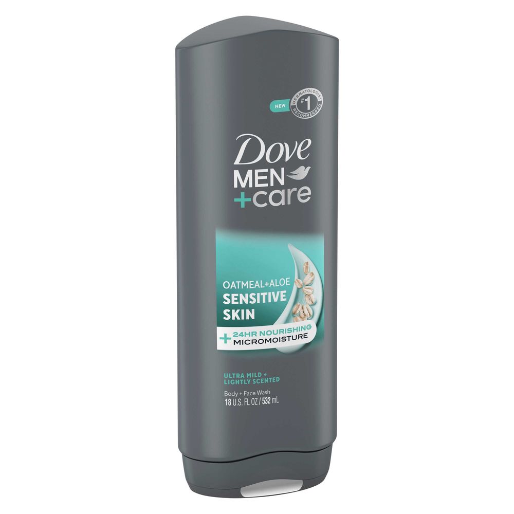 Dove Men+care Sensitive Skin Body And Face Wash, 18 Fluid Ounce -- 4 Per Case