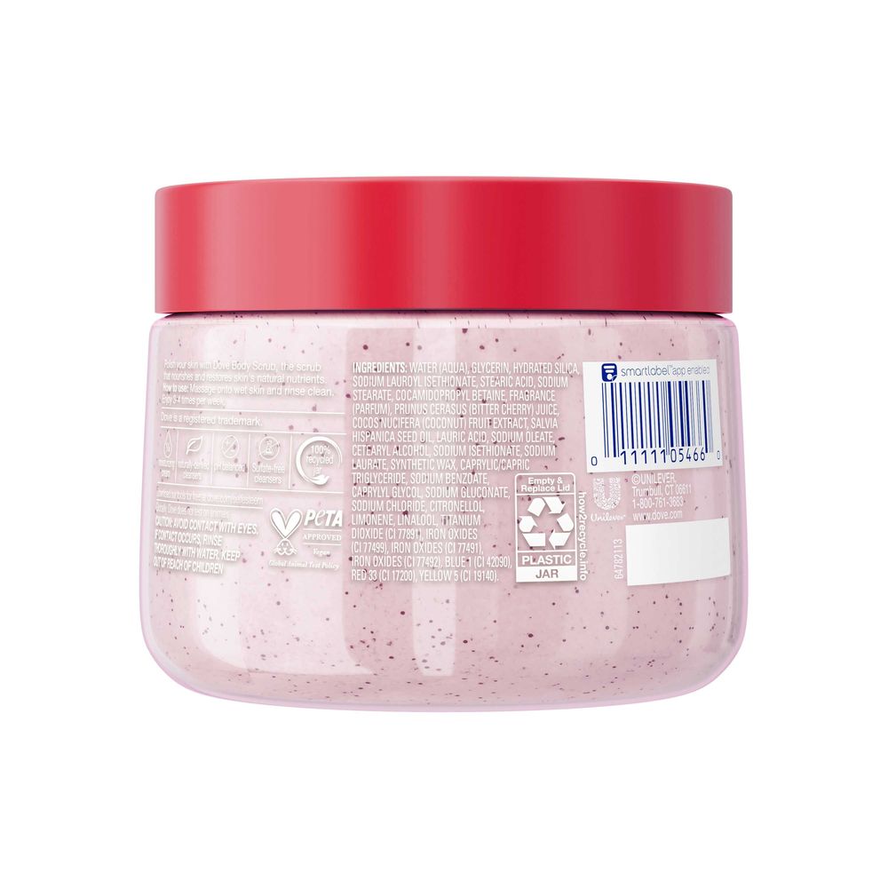 Dove Crushed Cherries And Chia Milk Body Scrub, 15 Ounce -- 12 Per Case