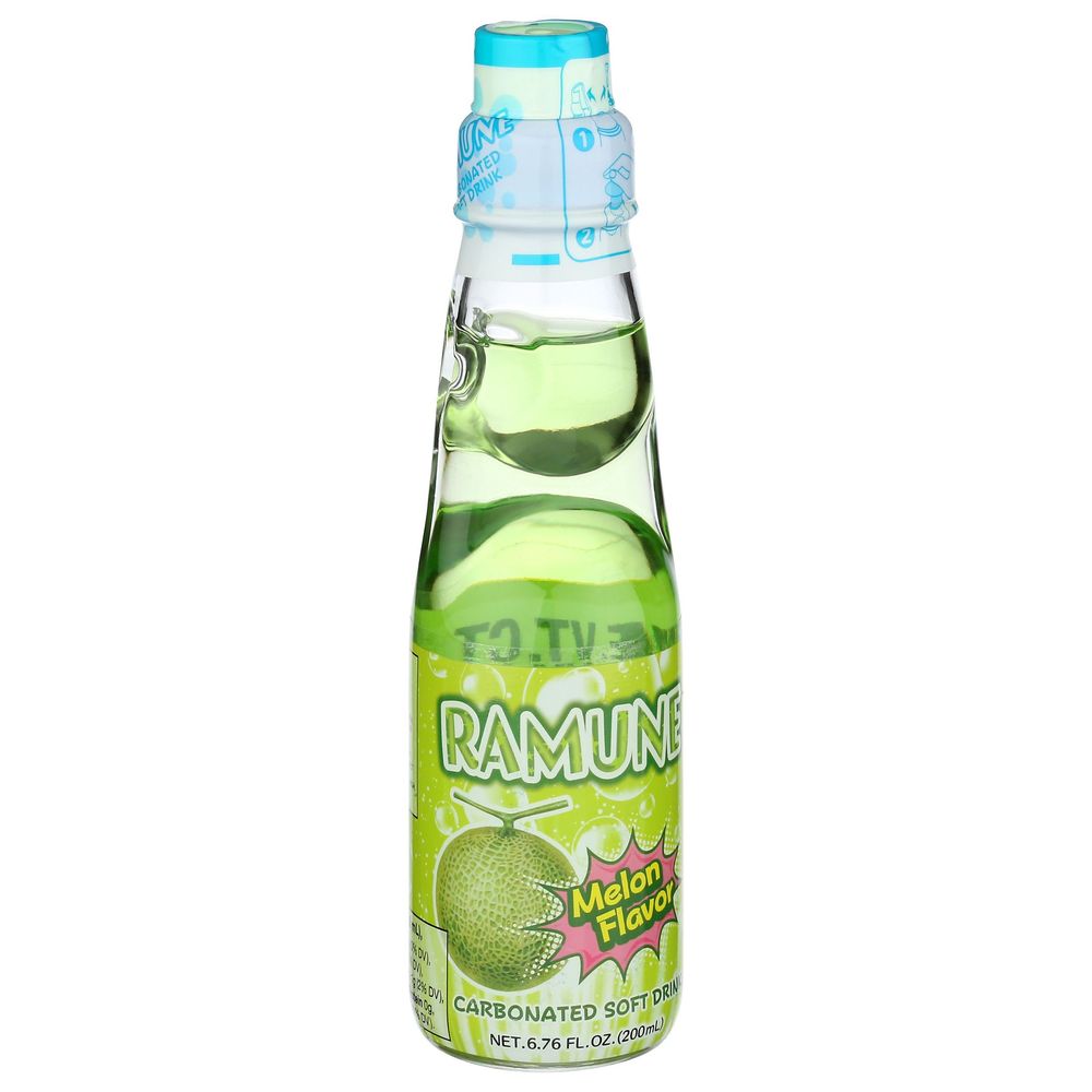 Jfc Melon Flavor Ramune Soda, 6.76 Fluid Ounce -- 12 Per Case