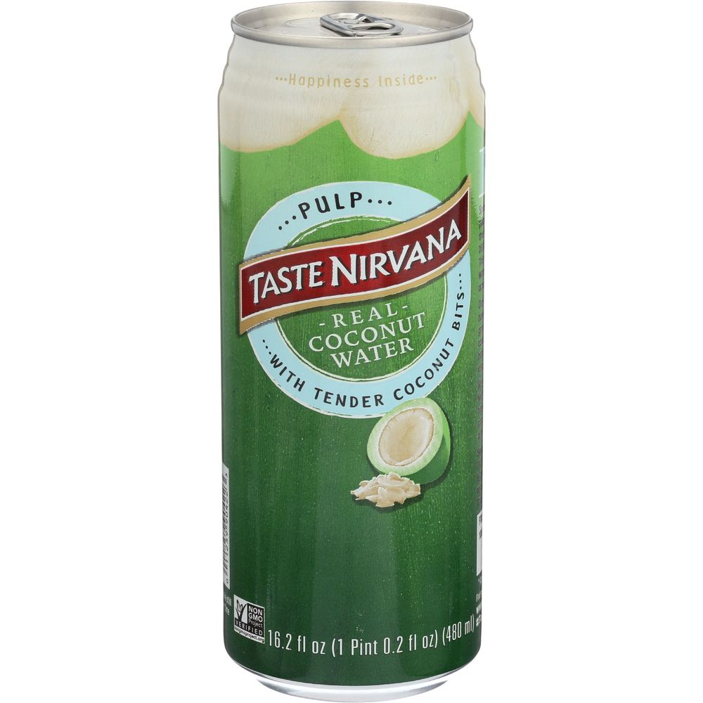 Taste Nirvana Real Coconut Water With Pulp, 16.2 Fluid Ounce Can -- 12 Per Case