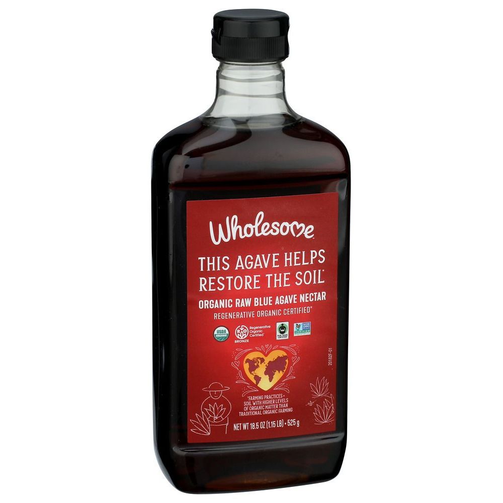 Wholesome Organic Raw Blue Agave Nectar, 18.5 Fluid Ounce -- 6 Per Case