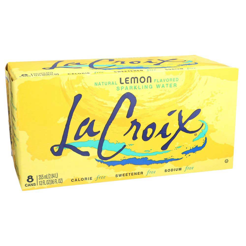 Lacroix Natural Lemon Sparkling Water, 12 Fluid Ounce, 8 Count -- 3 Per Case