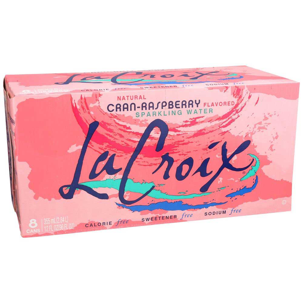 Lacroix Natural Razz Cranpberry Sparkling Water, 12 Fluid Ounce, 8 Count -- 3 Per Case