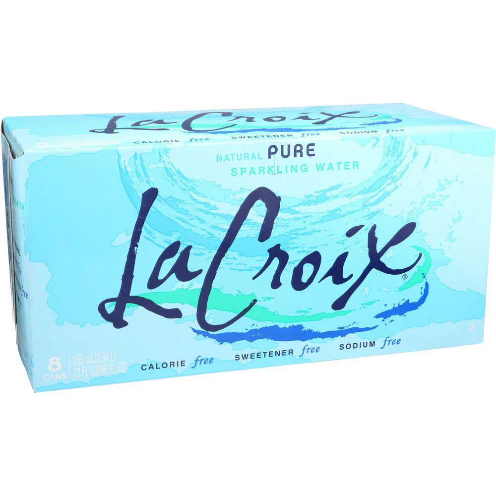 Lacroix Natural Pure Sparkling Water, 12 Fluid Ounce, 8 Count -- 3 Per Case