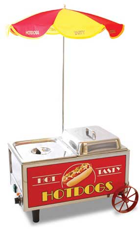 Winco Benchmarkusa 120 Volt Mini Cart Hot Dog Steamer, 21 1/2 X 13 1/4 X 16 In, 1 Set