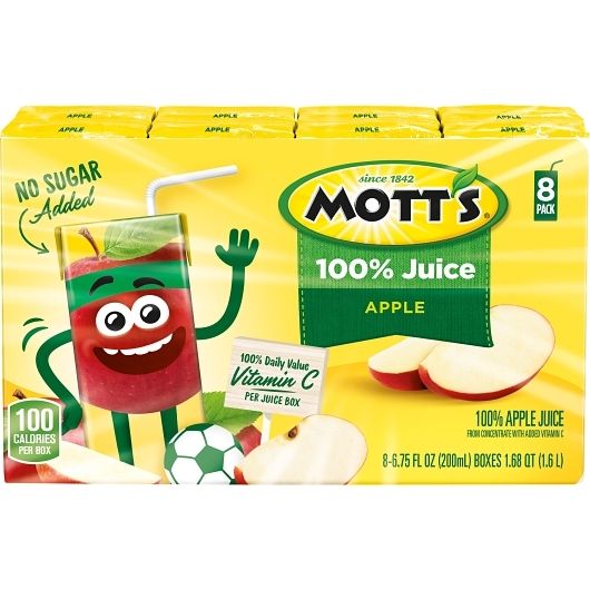 Mott's 100 Percent Apple Juice Drink, 6.75 Ounce, 8 Per Packet -- 4 Per Case