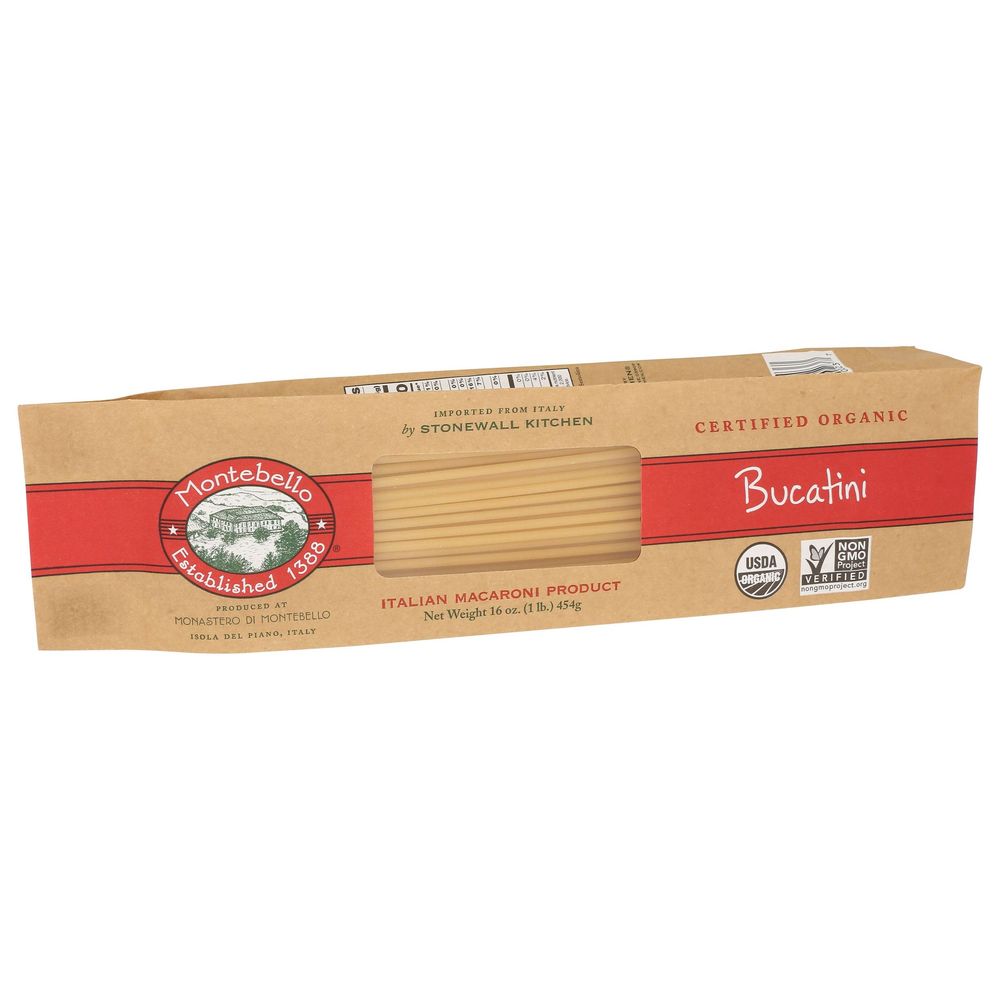 Montebello Organic Bucatini Pasta, 1 Pound -- 12 Per Case