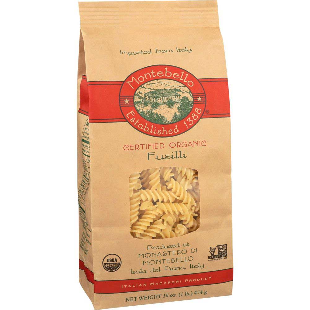 Montebello Organic Fusilli Pasta, 1 Pound -- 12 Per Case