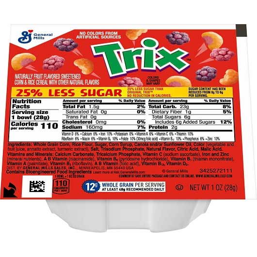 Trix 25% Less Sugar Corn Puff Cereal Case | FoodServiceDirect