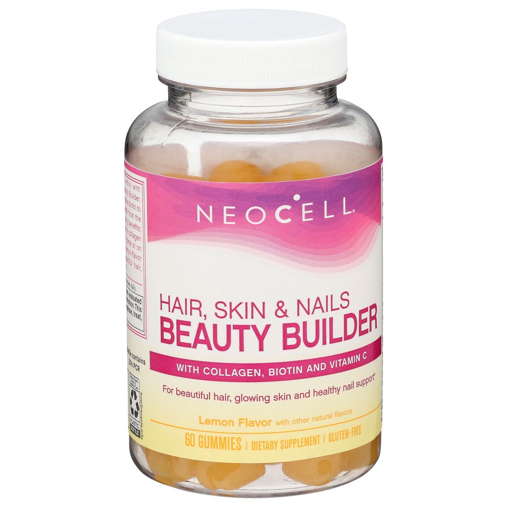 Neocell Hair Skin And Nails Beauty Builder Lemon Flavor Gummies, 60 Count