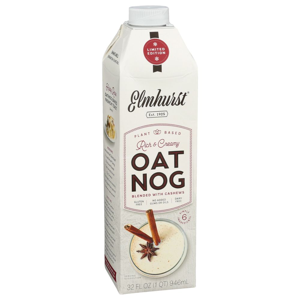 Elmhurst Rich And Creamy Oat Nog Blended With Cashews, 32 Fluid Ounce -- 6 Per Case
