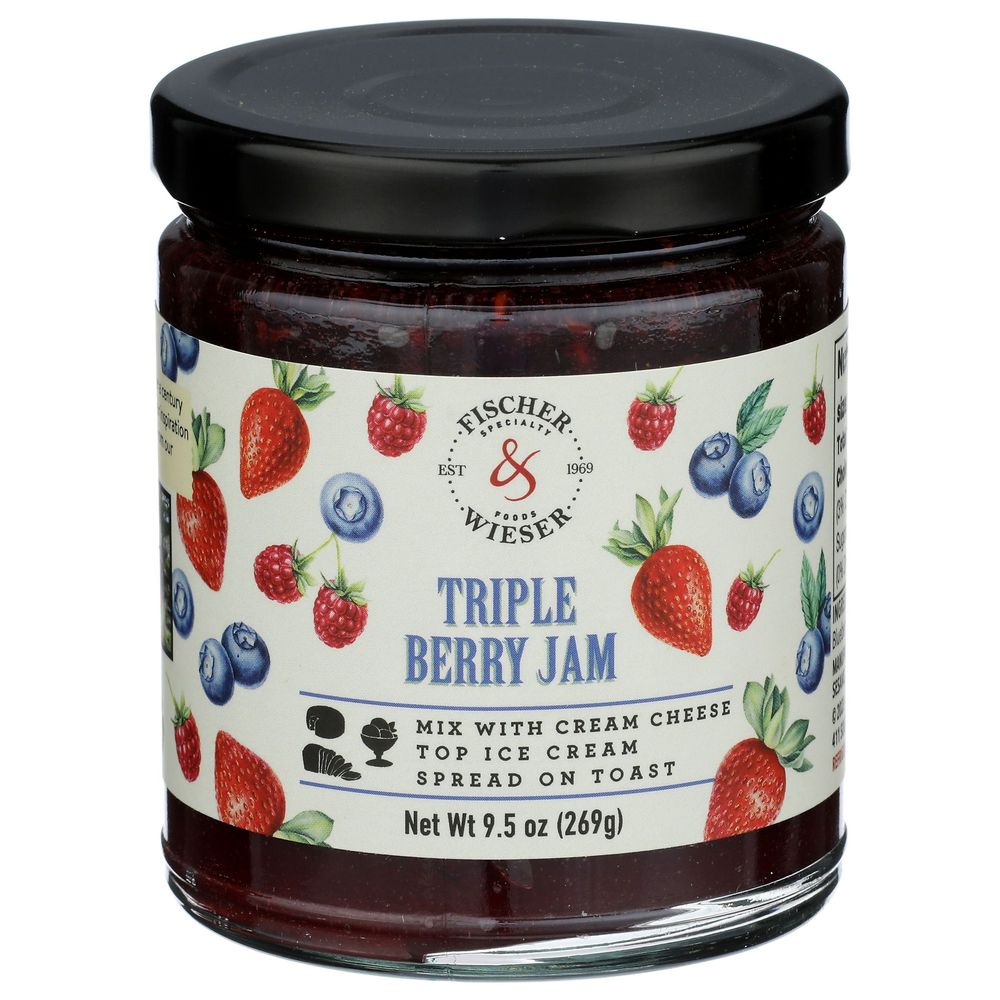 Fischer and Wieser Triple Berry Jam, 9.5 Ounce -- 6 per case