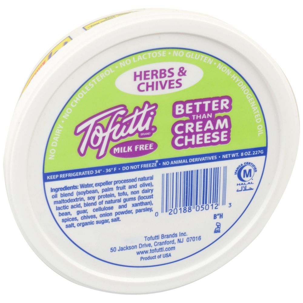 Tofutti Dairy Free Herbes And Chives Better Than Cream Cheese, 8 Ounce -- 12 Per Case