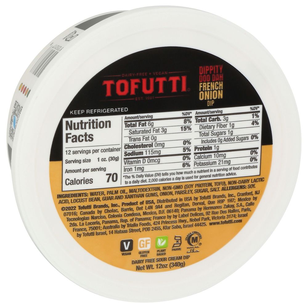 Tofutti French Onion Dip, 12 Ounce -- 12 Per Case