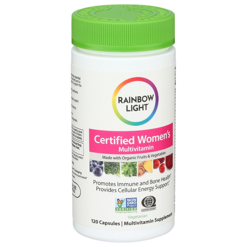Rainbow Light Organic Certified Womens Multivitamin Capsules, 120 Count