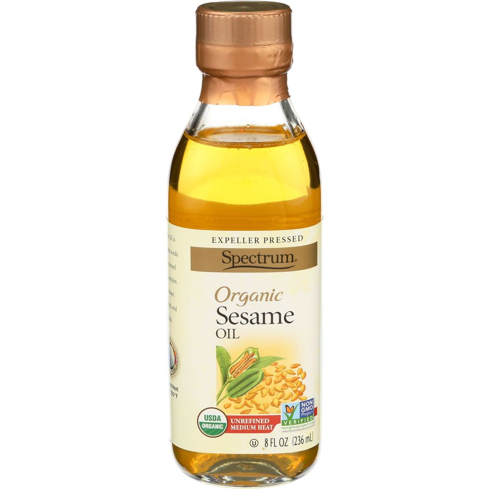 Spectrum Naturals Unrefined Sesame Oil, 8 Fluid Ounce -- 6 Per Case