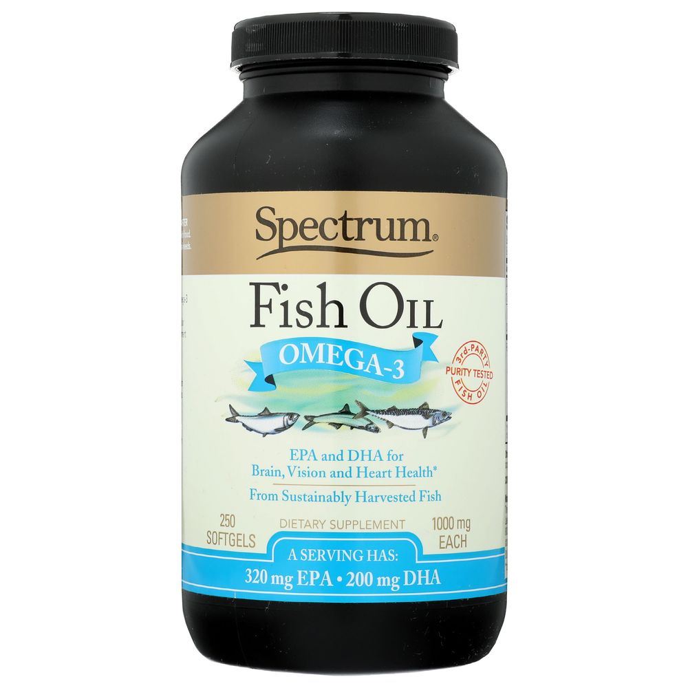 Spectrum Essentials Omega 3 Fish Oil Softgel, 250 Count