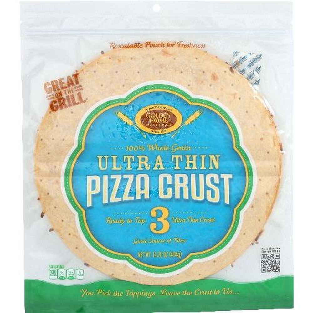 Golden Home 100 Percent Whole Grain 12 Inch Ultra Thin Pizza Crust, 14.25 Ounce -- 10 Per Case