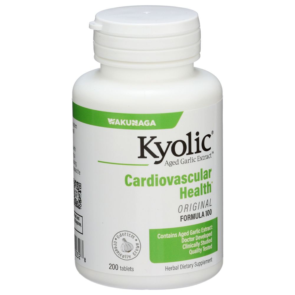 Kyolic Aged Garlic Extract Formula 100 Original Cardiovascular Health Dietary Supplement Tablets, 200 Count