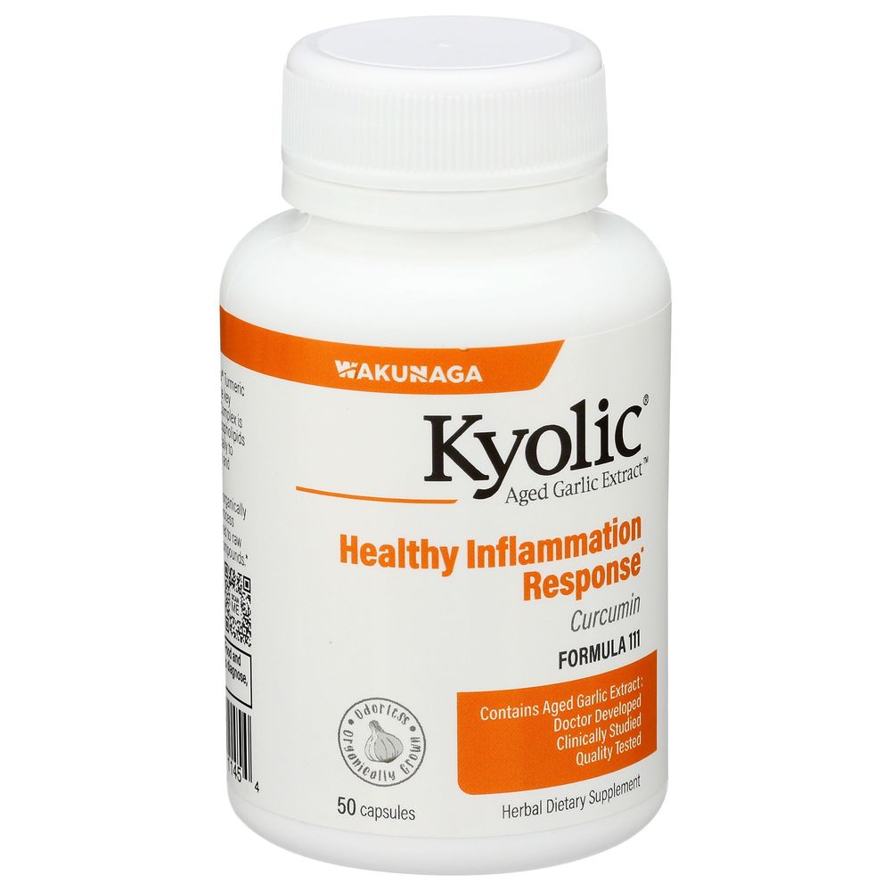 Kyolic Aged Garlic Extract Formula 111 Healthy Inflammation Response Dietary Supplement Capsules, 50 Count