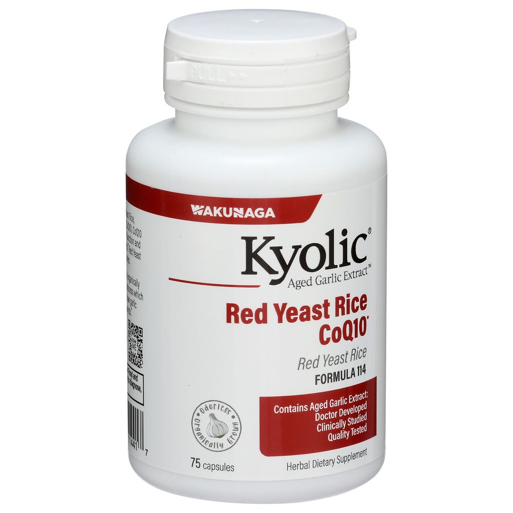Kyolic Aged Garlic Extract Red Yeast Rice Plus Coq10 Formula 114 Dietary Supplement Capsules, 75 Count