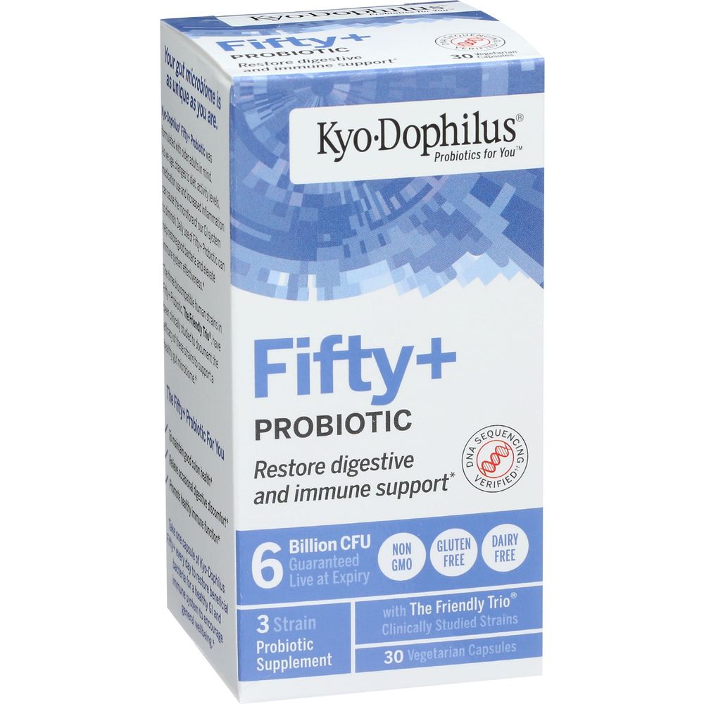 Kyolic Kyo Dophilus Fifty Plus Probiotic Restore And Immune Support Vegetarian Capsules, 30 Count