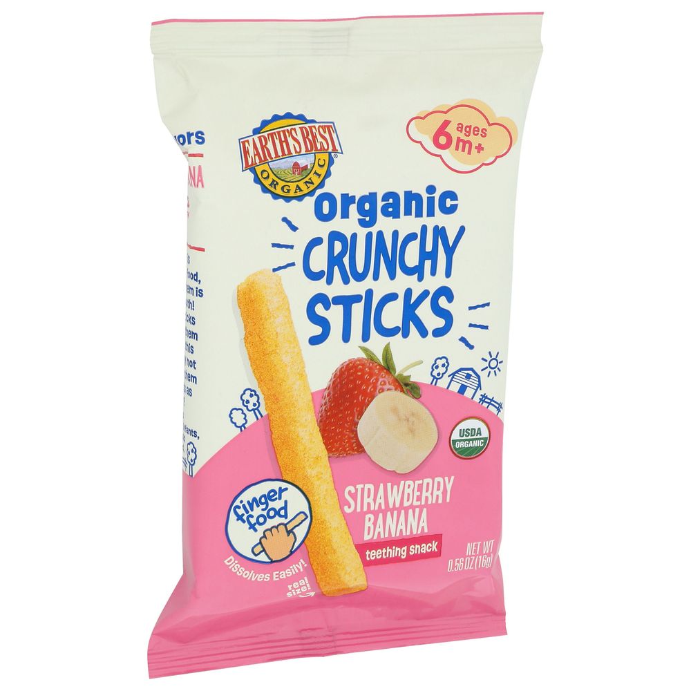 Earth's Best Organic Strawberry Banana Crunchy Sticks, 0.56 Ounce -- 5 Per Case