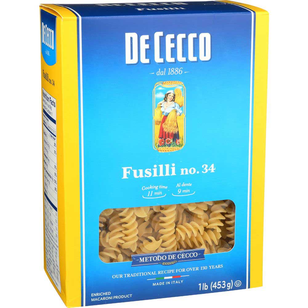 De Cecco No 34 Fusilli Pasta, 16 Ounce -- 12 Per Case