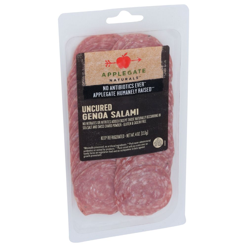 Applegate Naturals Uncured Genoa Salami, 4 Ounce -- 12 Per Case